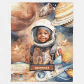 Galaxy Adventure Gooi Ruimte Gift voor Black Boys Fleece Deken (Voorkant)