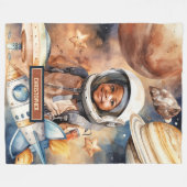 Galaxy Adventure Gooi Ruimte Gift voor Black Boys Fleece Deken (Voorkant (Horizontaal))