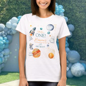 Galaxy Adventure Space Boy eerste verjaardag T-shirt