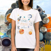 Galaxy Adventure Space Boy eerste verjaardag T-shirt