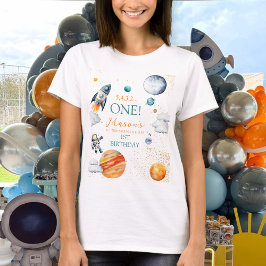 Galaxy Adventure Space Boy eerste verjaardag T-shirt