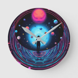 Galaxy Aesthetic Wall Clock – Outer Space Room Déc Ronde Klok
