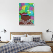 Galaxy Afro Canvas afdrukken (Insitu (Slaapkamer))