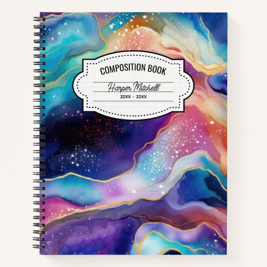 Galaxy Agaat Composition Notitieboek (Voorkant)