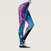 Galaxy Agaat Marmer Glitter Paarse Blauw Roze Leggings (Rechts)