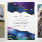 Galaxy Agate Bat Mitzvah Foto Drieluik Kaart (Binnenkant midden)