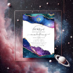 Galaxy Agate Bat Mitzvah Kaart<br><div class="desc">Galaxy faux glitter agaat stenen bat mitswa uitnodiging met elegante handschrift typografie aan te passen aan uw evenement specificaties. Vier deze bijzondere mijlpaal met een Bat Mitswa-uitnodiging met een hemels thema met een prachtig galaxy-geïnspireerd agaatontwerp, glinsterende gouden accenten en elegante typografie. De glinsterende tinten blauw, paarse en roze creëer hebben...</div>