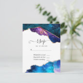 Galaxy Agate Bat Mitzvah RSVP Kaartje (Staand voorkant)