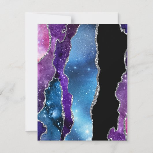Galaxy Agate Bat Mitzvah RSVP Kaartje (Achterkant)