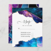 Galaxy Agate Bat Mitzvah RSVP Kaartje (Voorkant / Achterkant)
