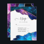 Galaxy Agate Bat Mitzvah RSVP Kaartje<br><div class="desc">Galaxy faux glitter agate stone bat mitzvah rsvp card met elegante handschrift typografie die aanpasbaar is aan uw specificaties van de gebeurtenis.</div>