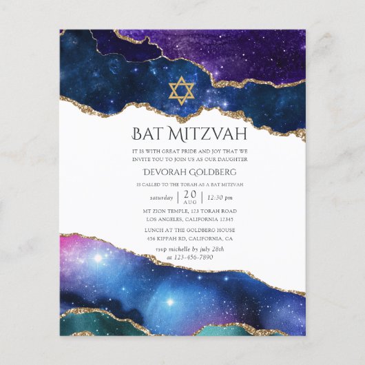 Galaxy Agate Bat Mitzvah uitnodiging Flyer (Voorkant)