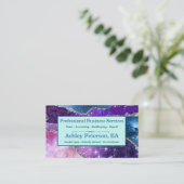 Galaxy Agate Faux Glitter Business Car Visitekaartje (Staand voorkant)
