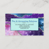 Galaxy Agate Faux Glitter Business Car Visitekaartje (Achterkant)