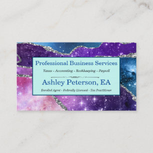 Galaxy Agate Faux Glitter Business Car Visitekaartje