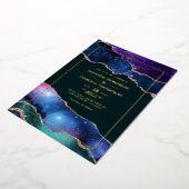 Galaxy Agate Huwelijks Folie Uitnodiging (Gedraaid)