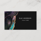 Galaxy Agate Modern Elegant Makeup Blauwgroen Ruby Visitekaartje (Voorkant)