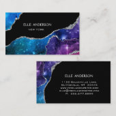 Galaxy Agate Modern Elegant Makeup Visitekaartje (Voorkant / Achterkant)