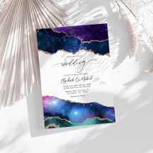 Galaxy Agate Nep Glitter Hemels Luxe Trouwfeest