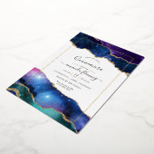 Galaxy Agate Quinceañera Folie Uitnodiging (Gedraaid)