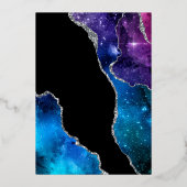 Galaxy Agate Quinceañera Folie Uitnodiging (Achterkant)