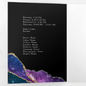 Galaxy Agate Quinceañera Foto Drieluik Uitnodiging (Binnenzijde eerst)