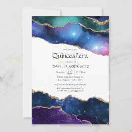 Galaxy Agate Quinceañera Kaart