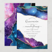 Galaxy Agate Quinceañera Kaart (Voorkant / Achterkant)