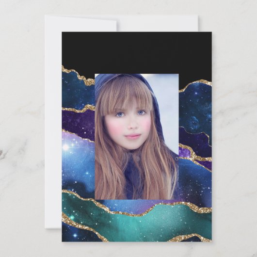 Galaxy Agate Quinceañera Kaart (Achterkant)