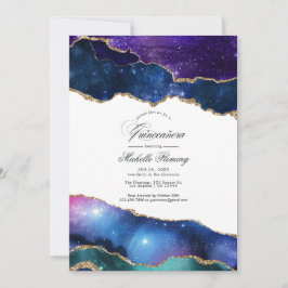 Galaxy Agate Quinceañera Kaart