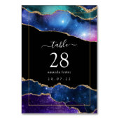 Galaxy Agate Quinceañera Table Number Kaart (Achterkant)