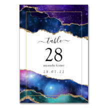 Galaxy Agate Quinceañera Tafelnummer
