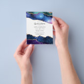 Galaxy Agate Quinceañera Uitnodiging Flyer (Hand)