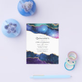 Galaxy Agate Quinceañera Uitnodiging Flyer (Enkel)