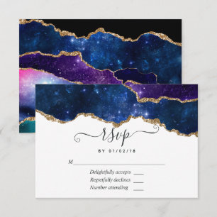 Galaxy Agate RSVP-kaart RSVP Kaartje