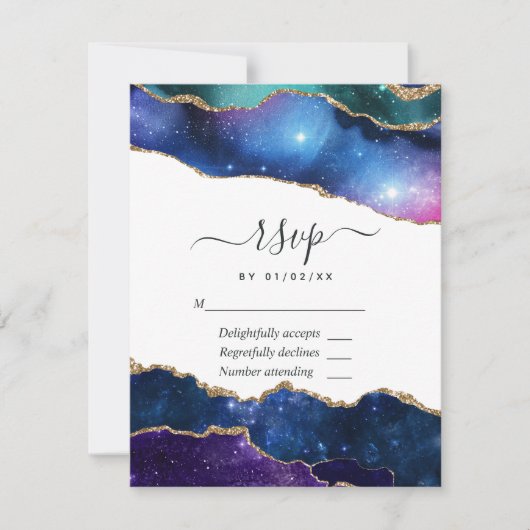 Galaxy Agate RSVP-kaart RSVP Kaartje (Voorkant)