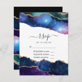 Galaxy Agate RSVP-kaart RSVP Kaartje