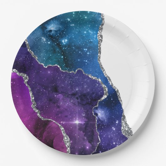 Galaxy Agate Serie Ontwerp 23 Papieren Bordje (Voorkant)