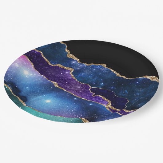 Galaxy Agate Series Design 13 Papieren Bordje (Gekanteld)