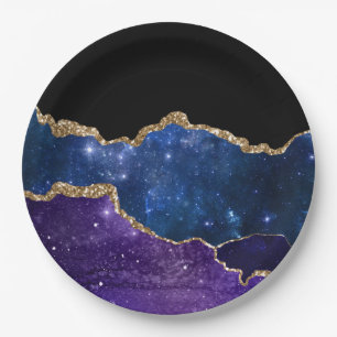 Galaxy Agate Series Design 1 Papieren Bordje