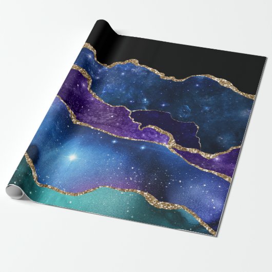 Galaxy Agate Steen Cadeaupapier (Uitgerold)