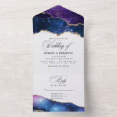 Galaxy Agate Steen Trouwen All In One Uitnodiging (Binnen)