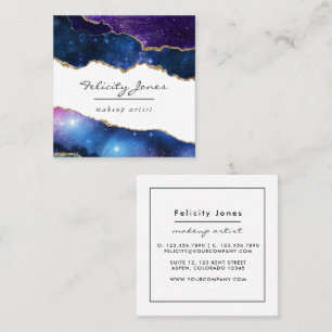 Galaxy Agate Steen Vierkante Visitekaartje