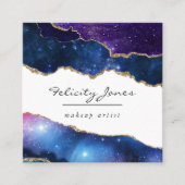 Galaxy Agate Steen Vierkante Visitekaartje (Voorkant)