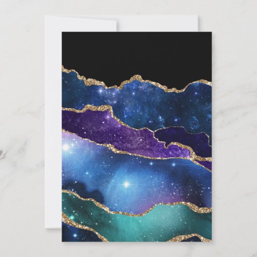 Galaxy Agate Stone Baby shower Kaart (Achterkant)