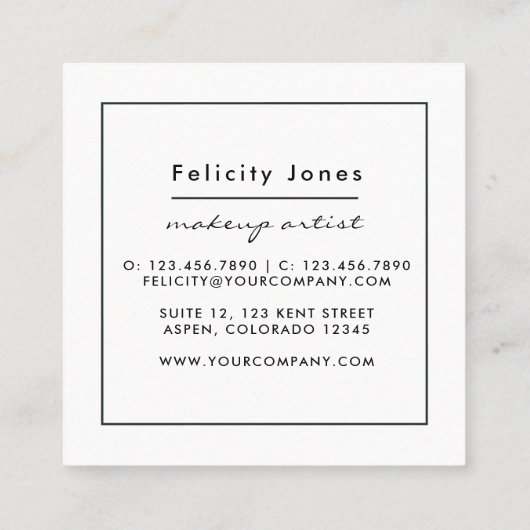 Galaxy Agate Stone Vierkante Visitekaartje (Achterkant)