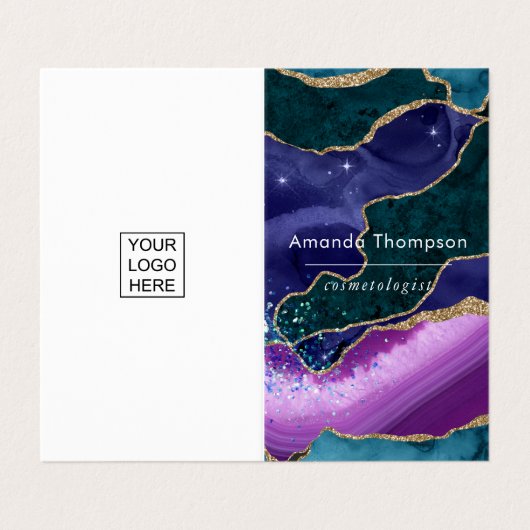 Galaxy Agate Stone Visitekaartje (Buitenkant ongevouwen)