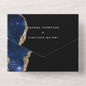 Galaxy Agate Stone Wedding All In One Uitnodiging (Achterkant)