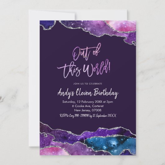 Galaxy Agate uit deze wereld Elf verjaardag Kaart (Voorkant)