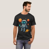 Galaxy AI Robot Explorer! Futuristische ruimte tec T-shirt (Voorkant volledig)
